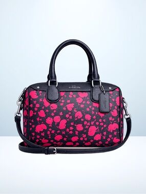 Coach Mini Bennett Satchel Midnight Prairie Floral Print